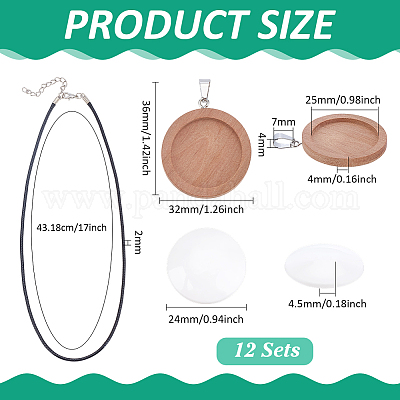 Наборы для самостоятельного изготовления ожерелий из деревянных и искусственных кожаных шнуров DIY-PH0031-61C-1