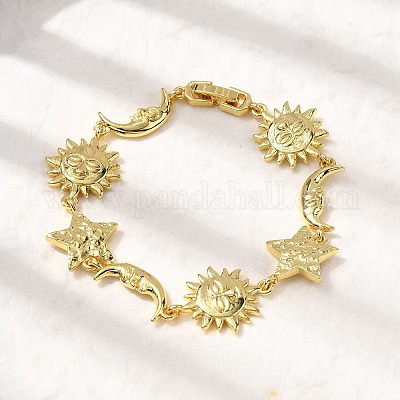 Латунь ссылка браслеты для женщин BJEW-C118-01G-1