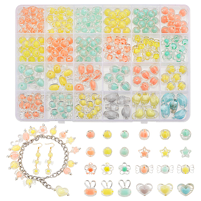 234 шт. Прозрачные акриловые бусины TACR-PH0001-68-1