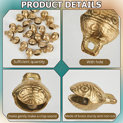 30 шт. латунные подвески-колокольчики KKB-CN0001-02B-C-1