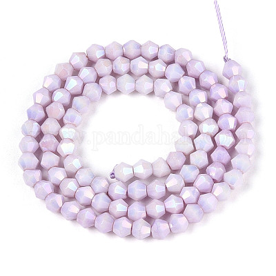 Антикоррозийные гальванические биконические стеклянные бусины EGLA-T021-4mm-16-01-1