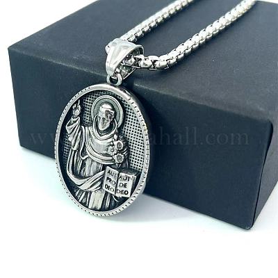 Древнегреческая мифология ретро нержавеющая сталь святой бенедикт доминик кулон вера ожерелья GJ4318-1