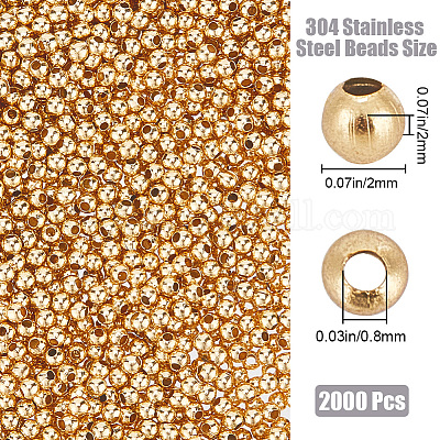 2000 шт. бусины из нержавеющей стали марки 304 STAS-CN0001-68-1