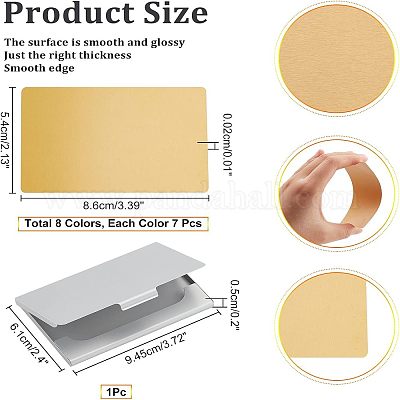 56 лист 8-х цветных алюминиевых пустых именных карточек DIY-NB0001-31-1