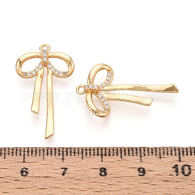 Латунные микропаве прозрачные подвески с фианитом KK-T078-08G-01-1