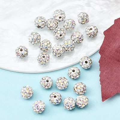 Бусины со стразами&nbsp;RB-H284-6MM-AB-1