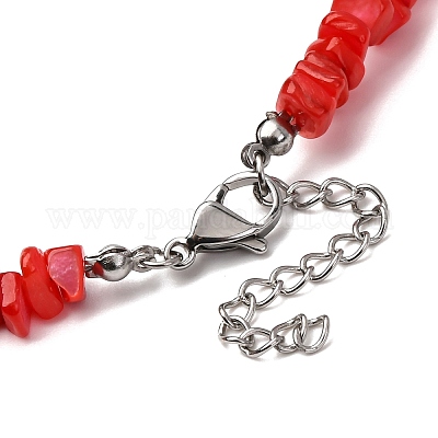 Ожерелья из бисера из натуральных окрашенных пресноводных ракушек NJEW-JN05488-01-1