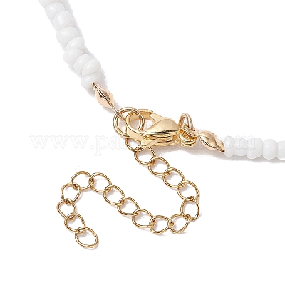 Натуральный драгоценный камень и стеклянное колье NJEW-TA00159-1