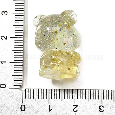 Прозрачная смола маленький медвежонок украшение RESI-S015-01G-1