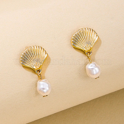 Серьги-гвоздики из искусственного жемчуга FS-WG5D696-02-1