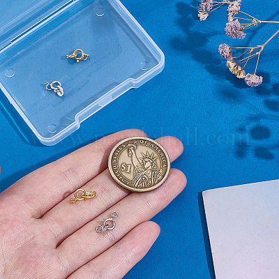 4 шт. 2 цвета s925 застежки-кольца из стерлингового серебра STER-PH0003-71-1