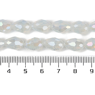 Непрозрачные однотонные гальванические стеклянные бусины EGLA-N013-J8mm-B02-1