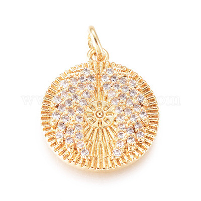 Латунные микро проложить кубического циркония подвески KK-D159-21G-1