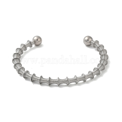 Открытый браслет-манжета из нержавеющей стали 304 BJEW-D021-01A-P-1