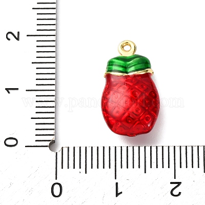 Подвески из латуни с эмалью в виде ананаса KK-C119-02B-1