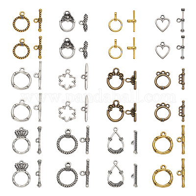 Сплавочные застежка тоггл тибетского стиля PALLOY-TA0001-48-1
