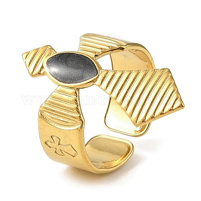 Кольца-манжеты из нержавеющей стали 304 с эмалью для женщин RJEW-F166-27G-01-1