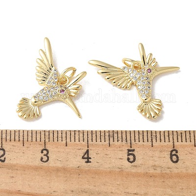 Латунные микропаве прозрачные подвески с фианитом KK-Q031-26G-1