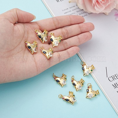 Латунные подвески из микро-паве ZIRC-L100-115G-1