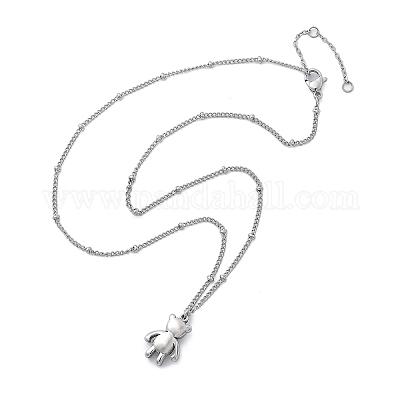 Ожерелье с подвеской из нержавеющей стали 304 NJEW-K255-22P-1