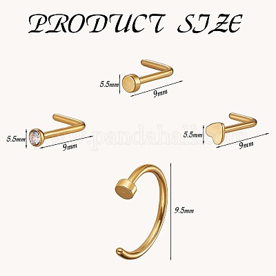 21шт 21 стильные прозрачные фианиты цветок и плоские круглые шпильки и кольца для носа в форме сердца JX527C-1