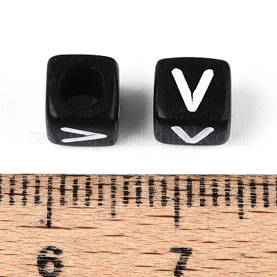 Начальные акриловые бусины с горизонтальной дырочкой OACR-ZX006-35V-1