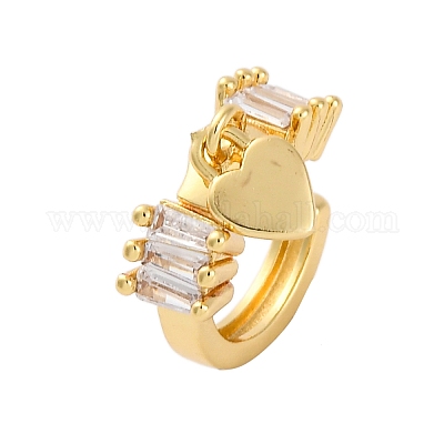 Серьги-манжеты из латуни с микропаве и прозрачным циркониевым покрытием для женщин EJEW-C125-24D-G-1