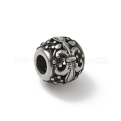 Европейские бусины из нержавеющей стали 304 STAS-H238-09G-AS-1