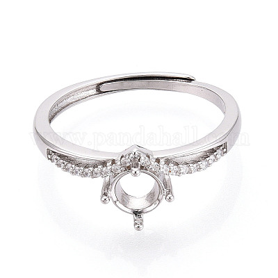 Кольцо для помолвки с родиевым покрытием 925 пробы из серебра [925] пробы с микропаве из кубических цирконий STER-T008-10P-1