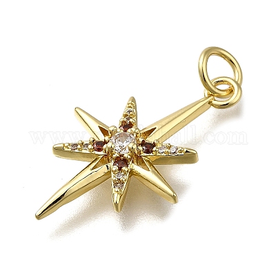 Латунные микропаве прозрачные подвески с фианитом ZIRC-I070-009G-1