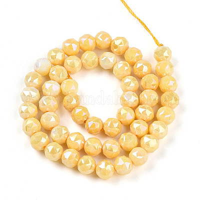 Антикоррозийные гальванические стеклянные бусины GLAA-N010-8mm-06-1