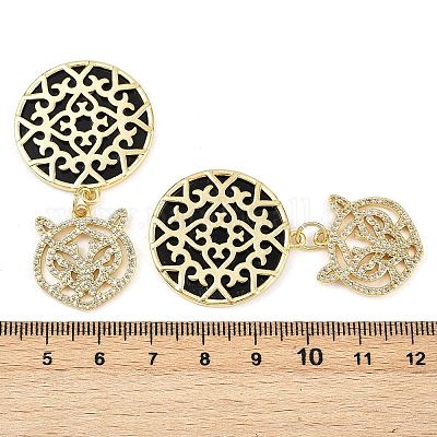 Латунные микро проложить кубического циркония большие кулоны KK-S526-59G-1