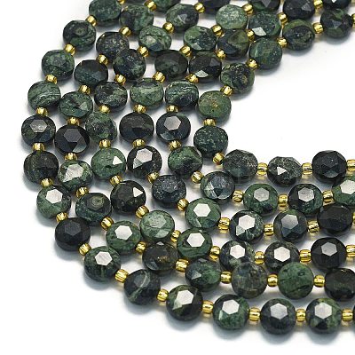 Нити бусин из натуральной зеленой яшмы камбаба G-C116-A25-02-1