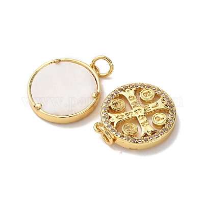Золотой тон латунные микро проложить кубического циркония кулоны KK-I658-30B-1
