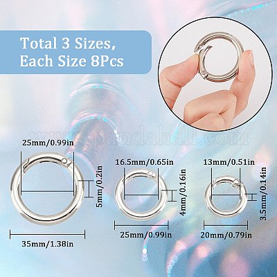 24шт 3 стиля пружинные кольца из цинкового сплава PALLOY-SC0004-17-1