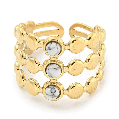 Ионное покрытие (ip) 304 нержавеющая сталь синтетические бирюзовые манжеты кольца G-Z056-05G-05-1