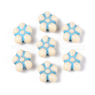 Окрашенные непрозрачные акриловые бусины OACR-T029-02R-1