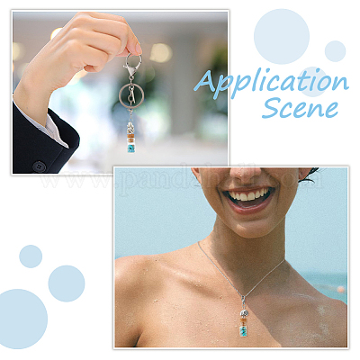 24 шт. 6 стиля подвесные украшения из синтетической бирюзы серии Ocean HJEW-FH00109-1