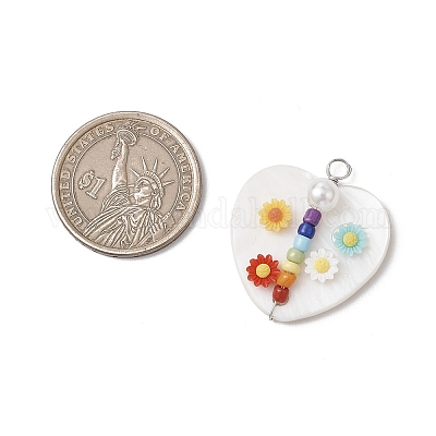 Сердце естественных пресноводных оболочки подвески PALLOY-JF03888-1