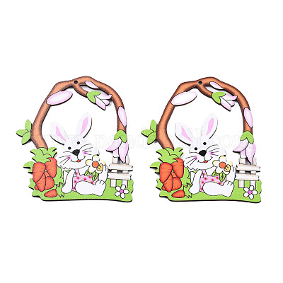 Большие подвески из дерева с односторонним принтом WOOD-N005-88-B01-1