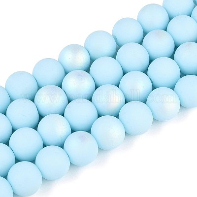 Нити из матовых непрозрачных стеклянных бусин GLAA-T032-P10mm-MBB10-1