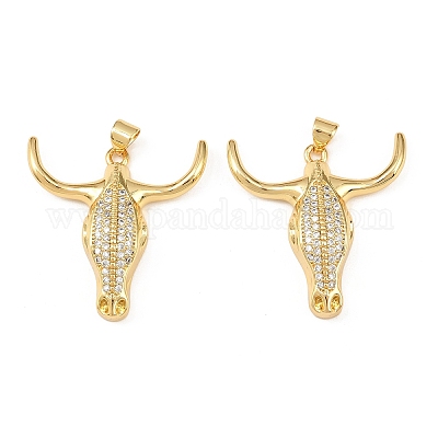 Латунные микропаве прозрачные подвески с фианитом KK-F919-31B-G-1