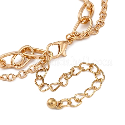 Ожерелья с подвеской в виде банта из сплава 2 слоя для женщин NJEW-U013-01G-01-1