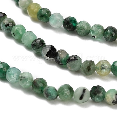 Натуральные изумрудные бисерные пряди G-Z106-A02-4mm-1