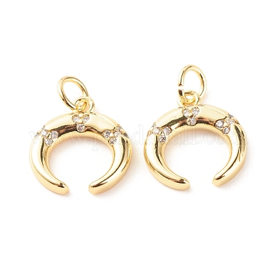Латунные микропаве прозрачные подвески с фианитом ZIRC-P094-06G-RS-1