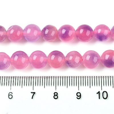 Окрашенные природные белый нефрит бисер пряди G-T138-8mm-210-29-1