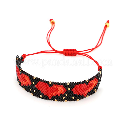 Браслеты из бисера Миюки в стиле бохо с регулируемым узором в виде сердца для женщин GW8629-1