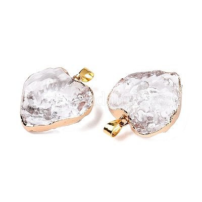 Подвески из светло-золотого латунного стекла GLAA-N001-24-1