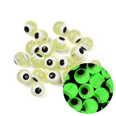 Светящиеся и печатные непрозрачные акриловые бусины LACR-G050-01B-1