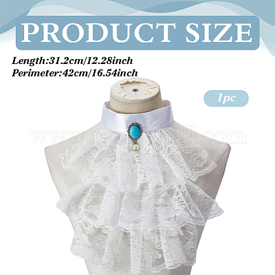 Съемные накладные воротники из полиэстера в стиле суда AJEW-WH0314-871-1